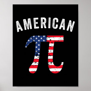 Pi Day American Flag Patriotic Math Nerd 3.14 July Poster