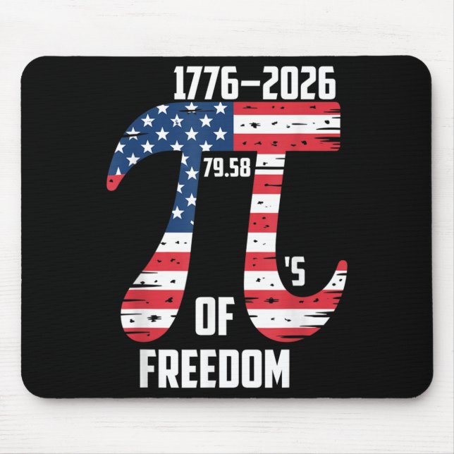 Pi Day American Flag Patriotic Math Nerd Geek 314 Mouse Pad (Front)