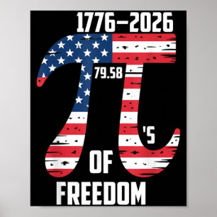 Pi Day American Flag Patriotic Math Nerd Geek 314 Poster