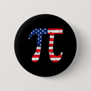 Pi Day American Flag Patriotic Math Nerd Geek 3.14 2 Inch Round Button