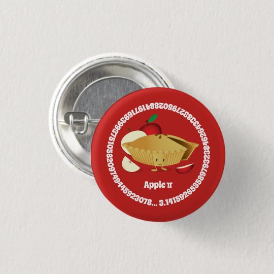 Pi Day Apple Pie Cartoon Character Numbers 1 Inch Round Button Zazzle Ca