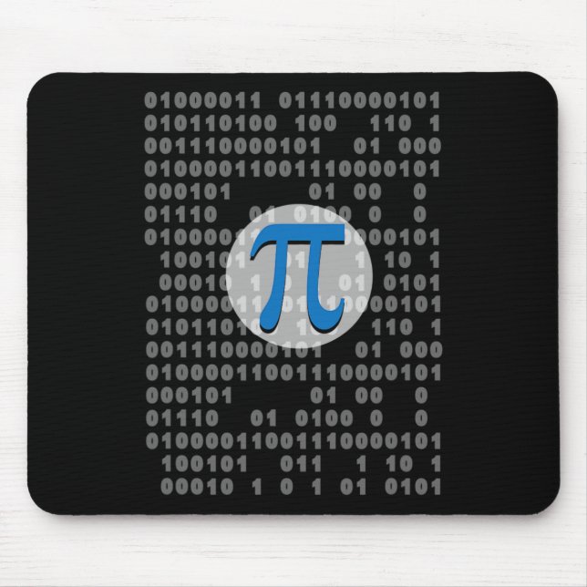 Pi Day Ascii Binary Code 3.14 Pi Symbol Math Nerd  Mouse Pad (Front)