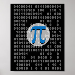 Pi Day Ascii Binary Code 3.14 Pi Symbol Math Nerd  Poster