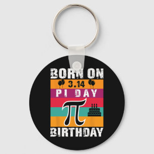 Pi Day Born On Pi Day Birthday 3.14 Cake  Keychain