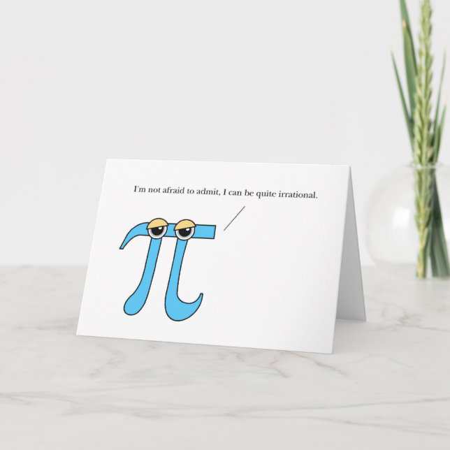 Pi Day, Cartes De Voeux Humoristiques Irrationnell (Devant)