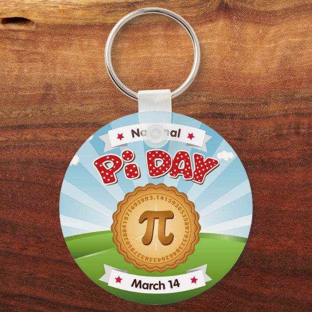 Pi Day, Celebrate Math, Eat Pie! Keychain (Front)