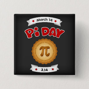 Pi Day Chalkboard, March 14,  2 Inch Square Button