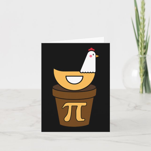 Pi Day Chicken Pot Pie 3.14 Math Science Funny Boy Card (Front)