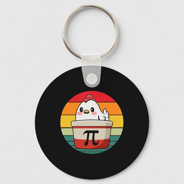 Pi Day Chicken Pot Pie Funny Math Teacher Nerd Gee Keychain (Front)