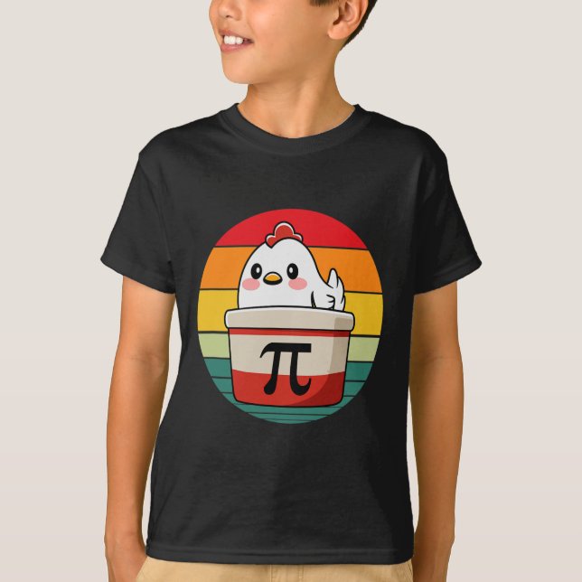 Pi Day Chicken Pot Pie Funny Math Teacher Nerd Gee T-Shirt (Front)
