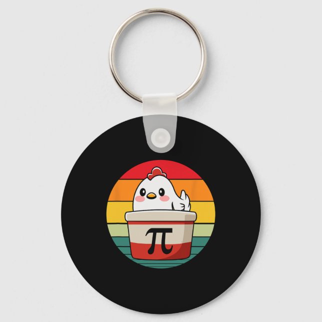 Pi Day Chicken Pot Pie Math Science Teacher Funny  Keychain (Front)