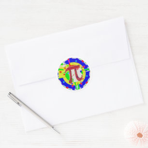 Pi Day Colours  Classic Round Sticker