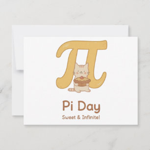 Pi Day Cute Cat Postcard – Sweet & Infinite   Math