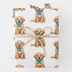 Pi Day Dog With Pi Symbol   Cute Pi Day Wrapping Paper Sheet