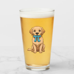 Pi Day Dog With Pi Symbol   Happy Pi Day Glass