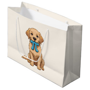 Pi Day Dog With Pi Symbol   Happy Pi Day Large Gift Bag