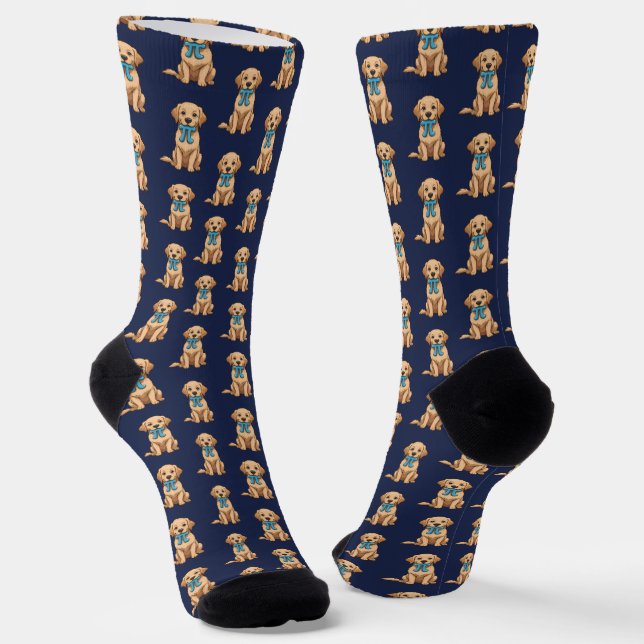 Pi Day Dog With Pi Symbol | Happy Pi Day Socks (Angled)