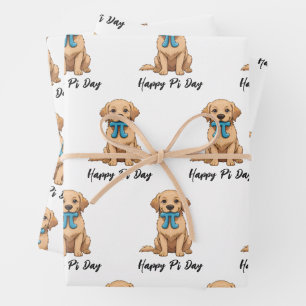 Pi Day Dog With Pi Symbol   Happy Pi Day Wrapping Paper Sheet