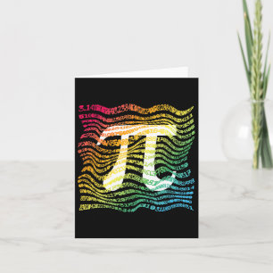 Pi Day Funny Math Teacher Student Rainbow Pi Symbo Card