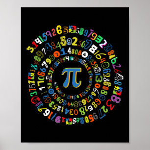 Pi Day Funny Spiral Math Geek Cool Mathematics Lov Poster