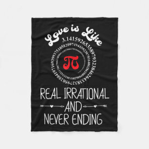 Pi Day Graphic Funny Love Quote Humourous Valentin Fleece Blanket