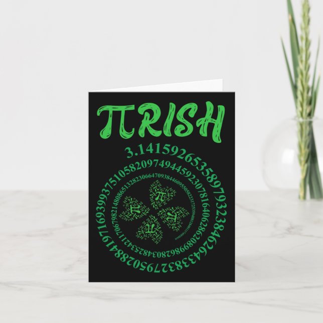Pi Day Graphic Irish Funny St. Patrick's Day Math  Card (Front)