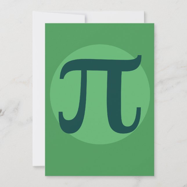 Pi Day Green Invitation (Front)