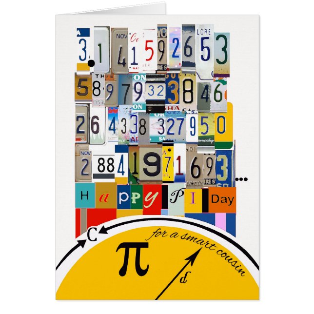 Pi Day Greetings for Cousin, Crunching Numbers (Front)