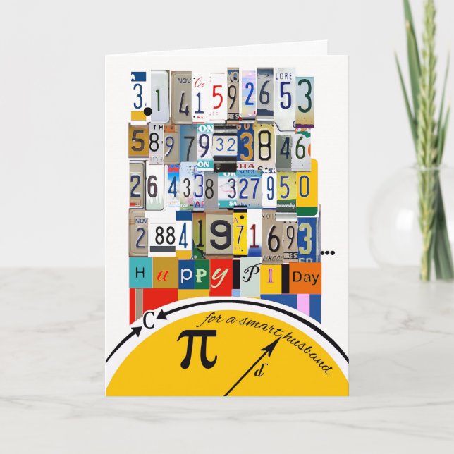Pi Day Greetings for Husband, Crunching Numbers Card (Front)