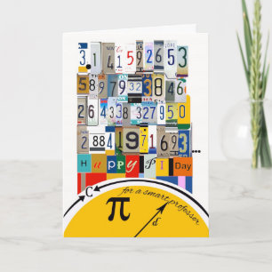 Pi Day Greetings for Professor, Number Crunching Card