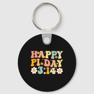 Pi Day Groovy Math Lover 3.14 Math Teacher Men Wom Keychain