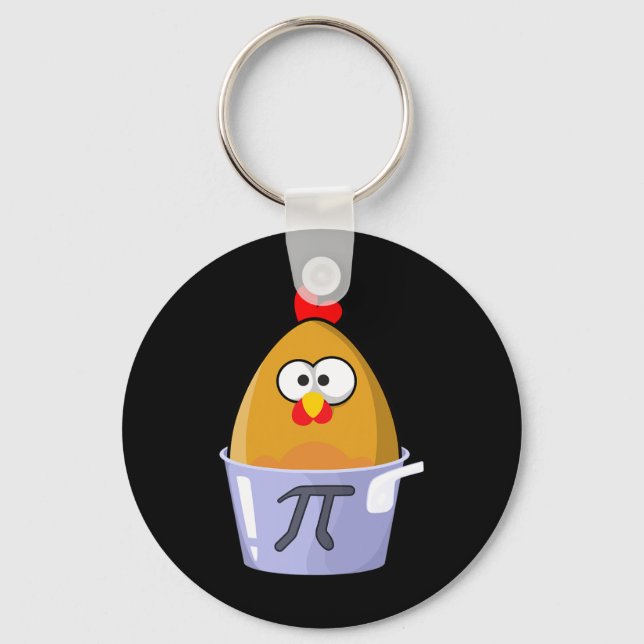 Pi Day Humourous Chicken Pot Pie Math Lover Novelt Keychain (Front)