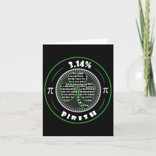 Pi Day Irish Shamrock Clover Pirish Math Lover Gee Card