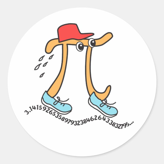 Pi Day - Long Running Pi - Drôle Stickers Guy Pi (Devant)