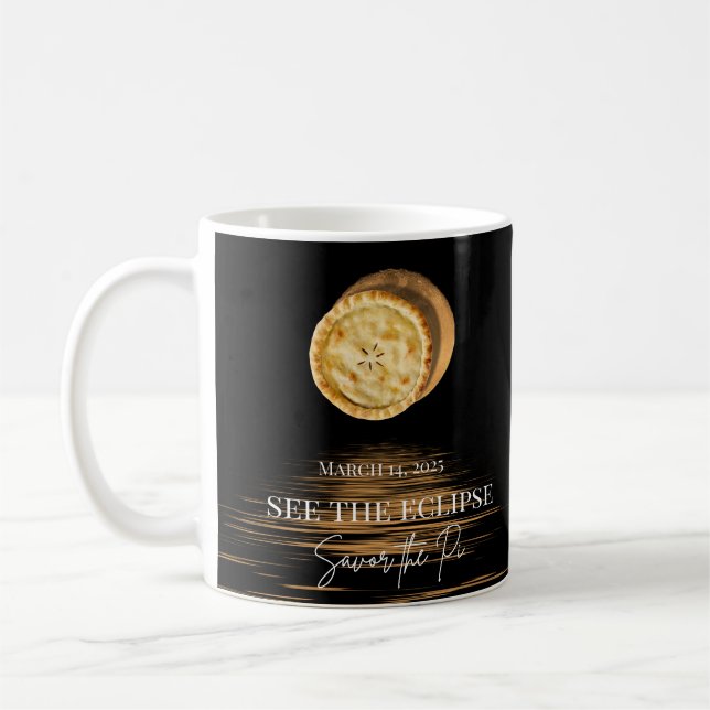 Pi Day Lunar Eclipse 3-14-25 Funny Unique keepsake Coffee Mug (Left)