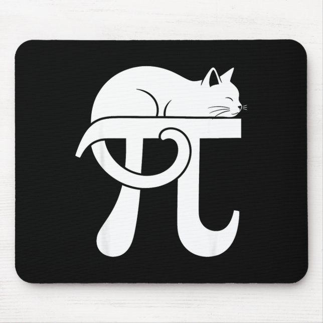 Pi Day Math Cat Nerd Comedy Teacher Student Pi Day Mouse Pad (Front)