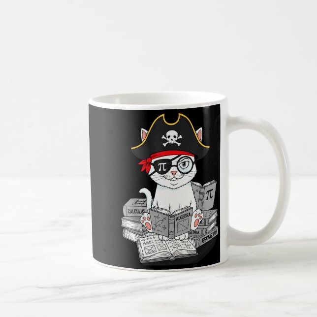Pi Day Math Cat Nerd Math Pirate Teacher Student A Coffee Mug (Right)