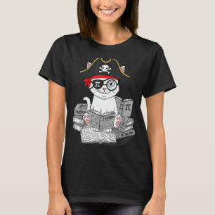 Pi Day Math Cat Nerd Math Pirate Teacher Student A T-Shirt