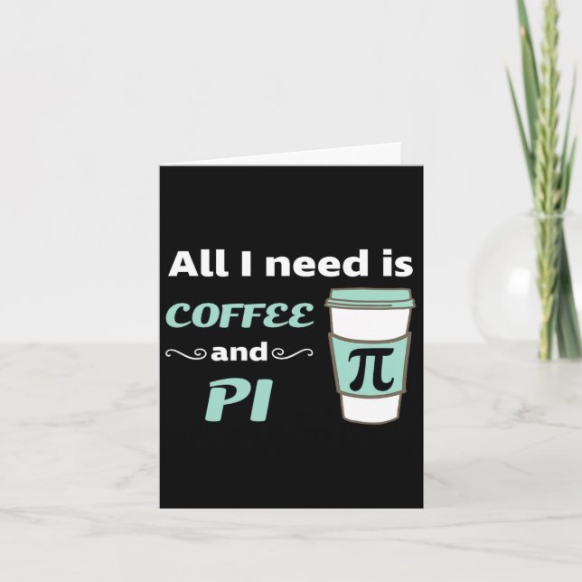 Pi Day Math Coffee Lover Geometry Calculus Trigono Card (Front)
