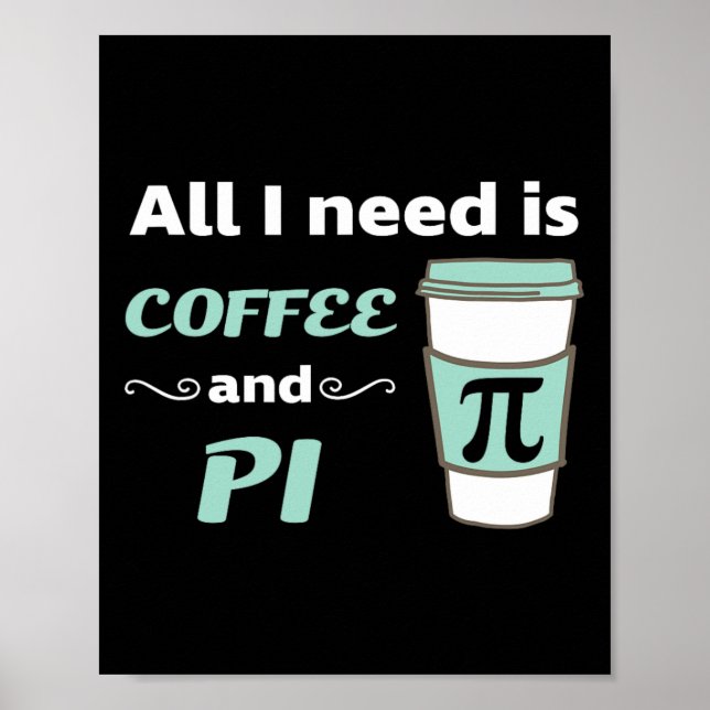 Pi Day Math Coffee Lover Geometry Calculus Trigono Poster (Front)