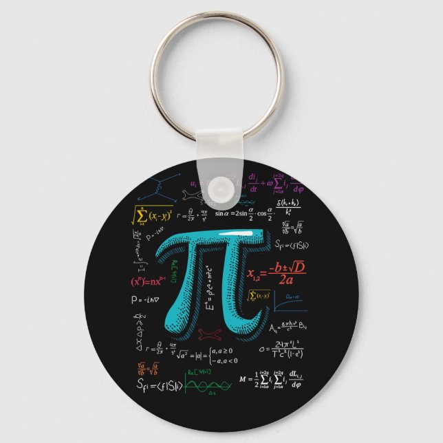 Pi Day Math Equation Mathematic Teacher Student Keychain (Front)