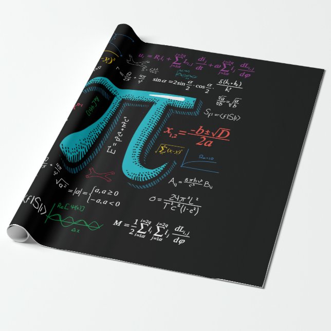 Pi Day Math Equation Mathematic Teacher Student Wrapping Paper (Unrolled)
