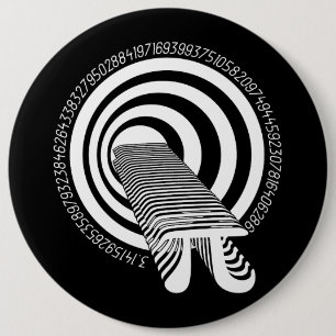 Pi Day Math Geek Time Warp 6 Inch Round Button