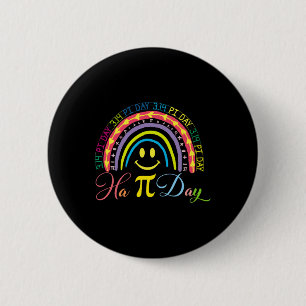 Pi Day Math Number Rainbow Happy Pi Day Fun Smile  2 Inch Round Button