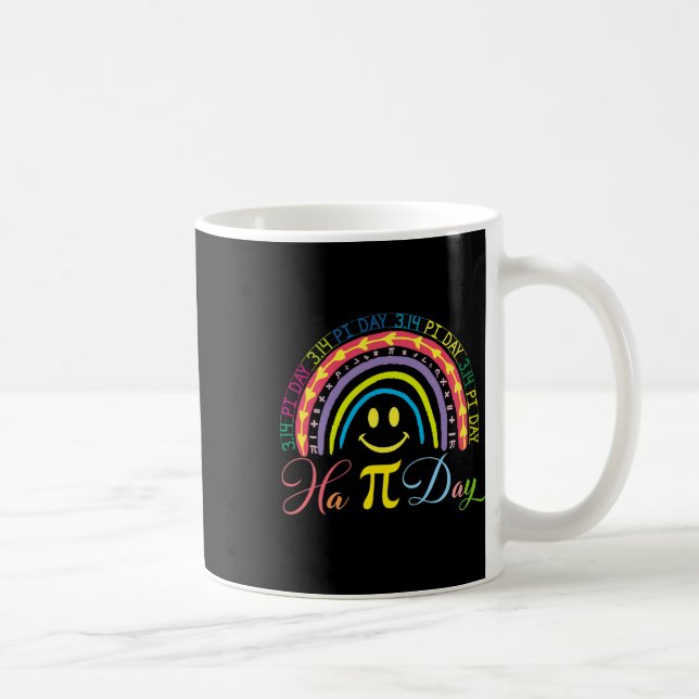 Pi Day Math Number Rainbow Happy Pi Day Fun Smile  Coffee Mug (Right)