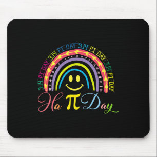 Pi Day Math Number Rainbow Happy Pi Day Fun Smile Mouse Pad
