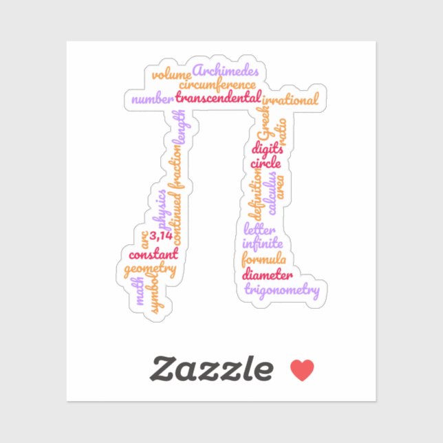 Pi Day Math Word Cloud (Sheet)