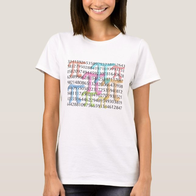 Pi Day Numbers and Pi Symbols T-Shirt (Front)