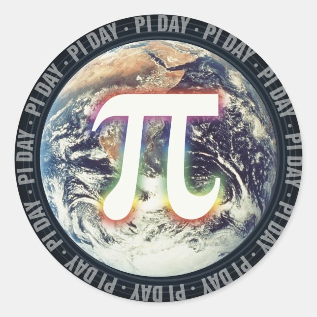 Pi Day on Earth | Math Classic Round Sticker (Front)