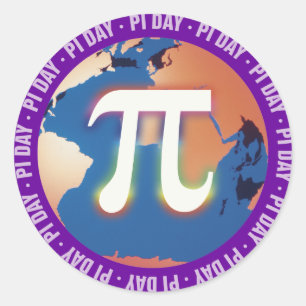 Pi Day on Earth   math Classic Round Sticker